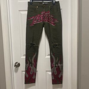 Politcs Distressed Rhinestone Jeans